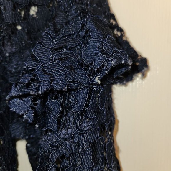 Reformation Marie Top Navy Blue Lace Medium - Picture 3 of 6